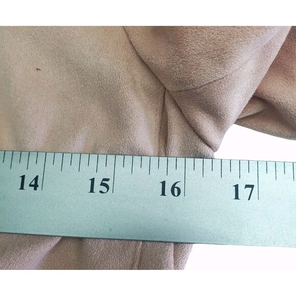 Kaari Blue Peplum Jacket Womens XS Pink Blush Faux Suede Zip Cuffs Full Zip - Picture 7 of 9